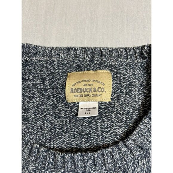 Vintage Sears Roebuck & Co blue Crewneck Holiday sweater red snowflakes Mens L - Picture 6 of 6